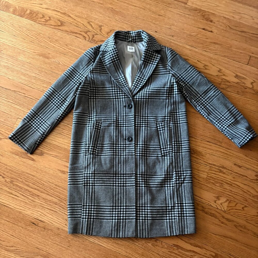 Gap Plaid Long Topcoat